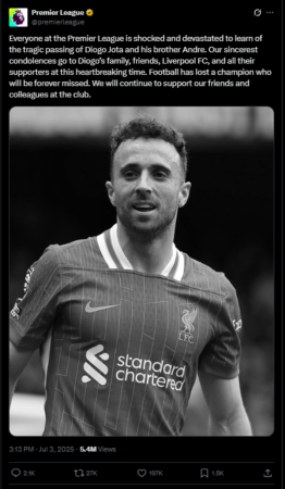 Tragic Loss: Liverpool Star Diogo Jota, 28, Dies in Fiery Car Crash – Medical Advice Led to Road Trip