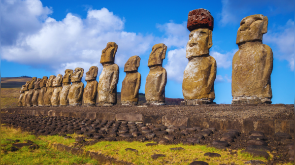 Moai statues standing on Easter Island