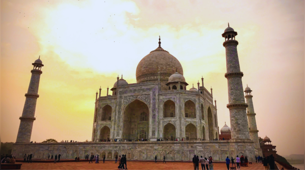 The Taj Mahal reflecting in the water