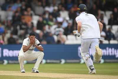 Indian bowler Mohammed Siraj during the first Test match at Headingley.
