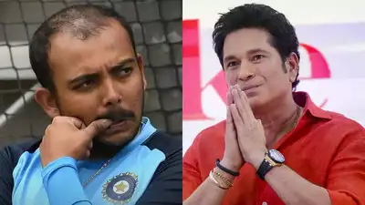 Prithvi Shaw and Sachin Tendulkar in a mentoring moment.