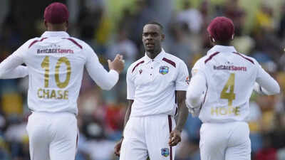 Jayden Seales during the first Test match.