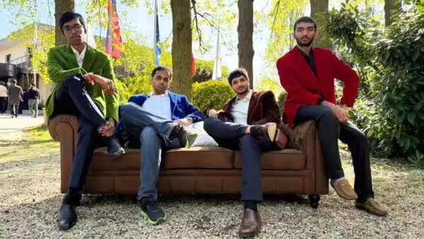 Indian chess prodigies Gukesh, Vidit, Arjun, and Praggnanandhaa