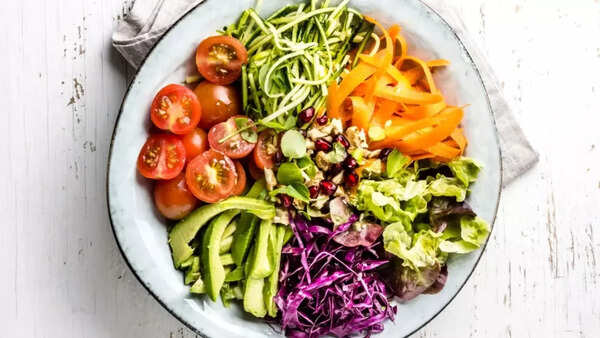 Selection of healthy raw vegan dishes