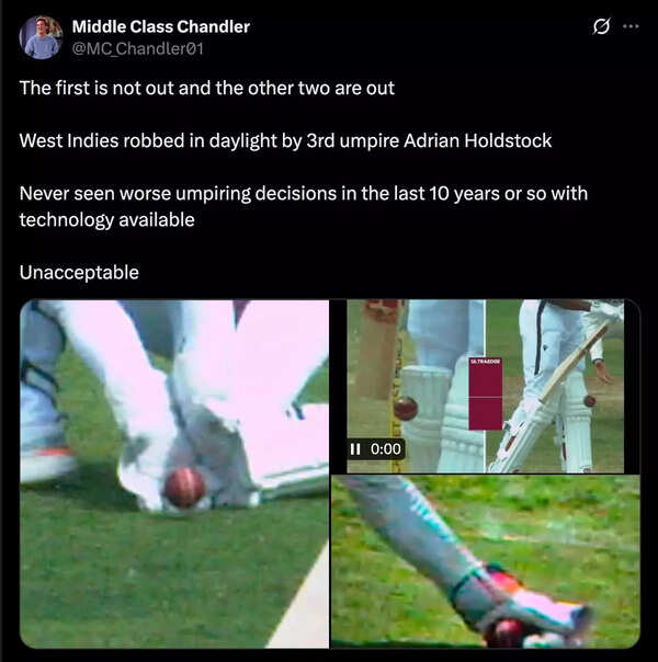 Social media reacts to umpiring decisions in WI vs AUS Test