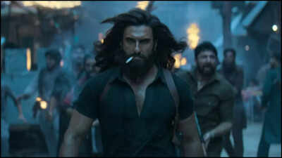 Ranveer Singh in Dhurandhar teaser, sparking excitement online.