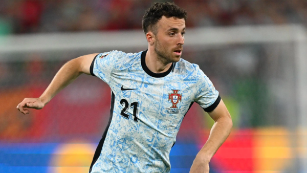 Diogo Jota celebrates a goal for Liverpool.