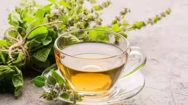 Fragrant lemon balm tea with a calming aroma