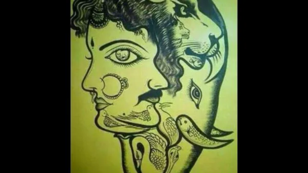 Intricate optical illusion with hidden animals