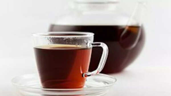 Earthy colored Rooibos tea in a cup