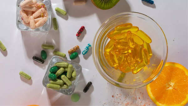 A close up of vitamin B6 supplements